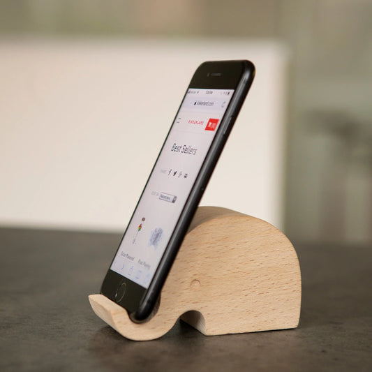 Cute Gifts: Elephant Beechwood Phone Stand