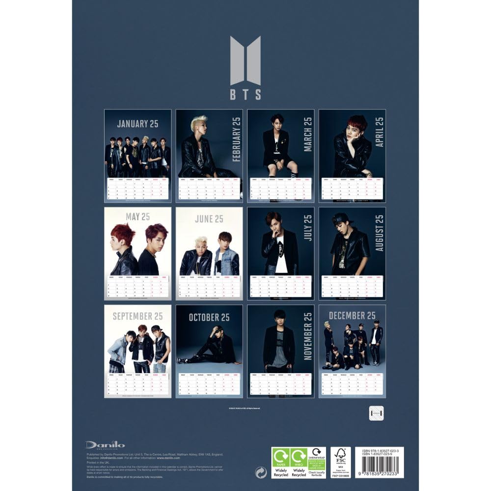 BTS 2025 Official A3 Calendar