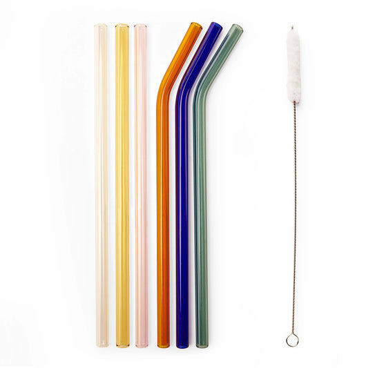 Colourful Reusable Glass Straws