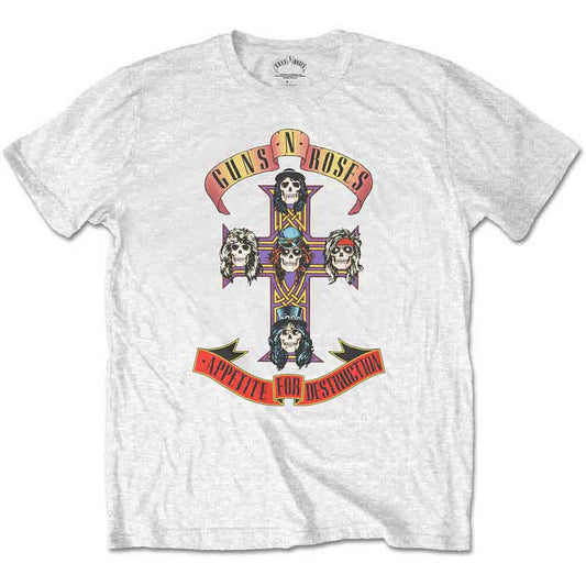 Guns N' Roses White T-Shirt Appetite for Destruction