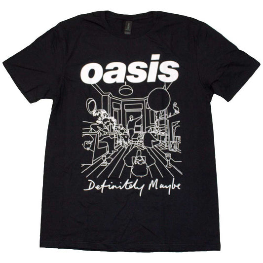 Oasis Black Shirt Definitely Maybe Line Drawing