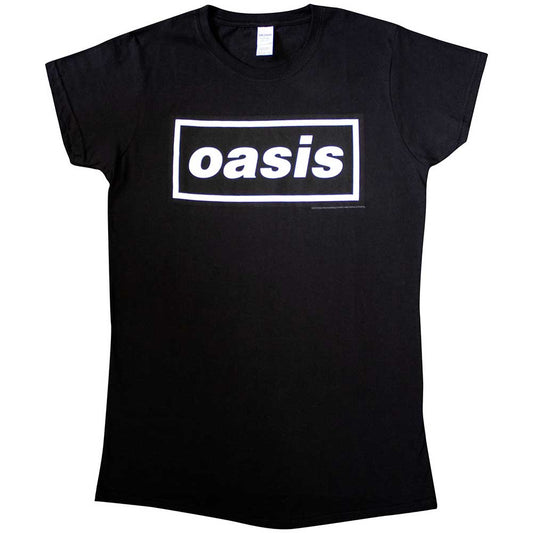 Oasis Ladies T-Shirt Decca Logo (Black)