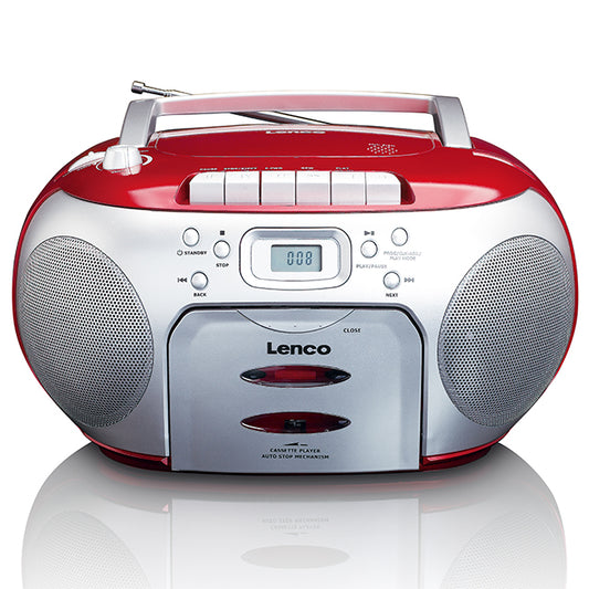 LENCO SCD-420RD - Portable FM Radio CD- Cassette Player