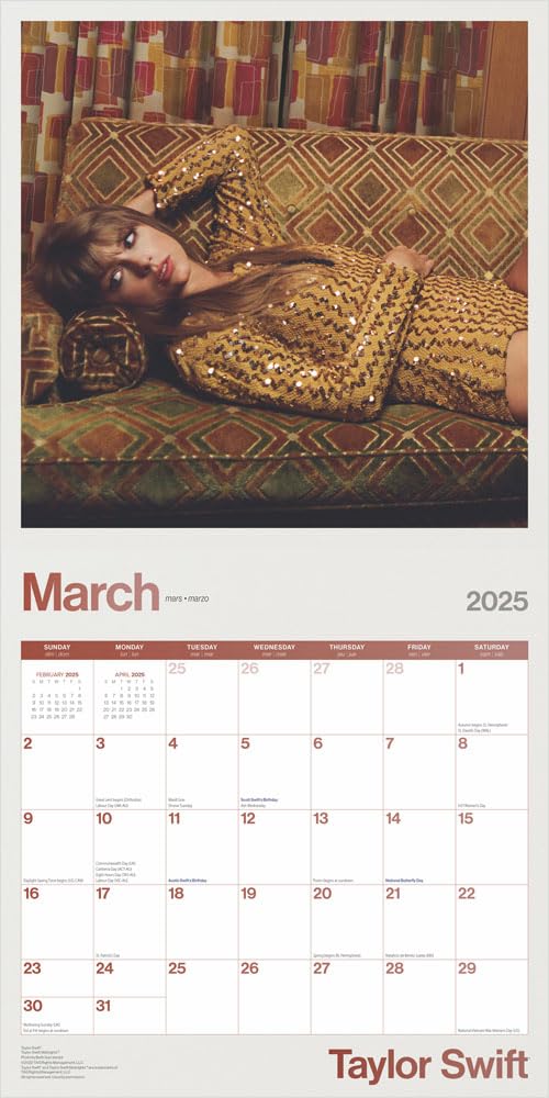 Taylor Swift Official 2025 Square Calendar