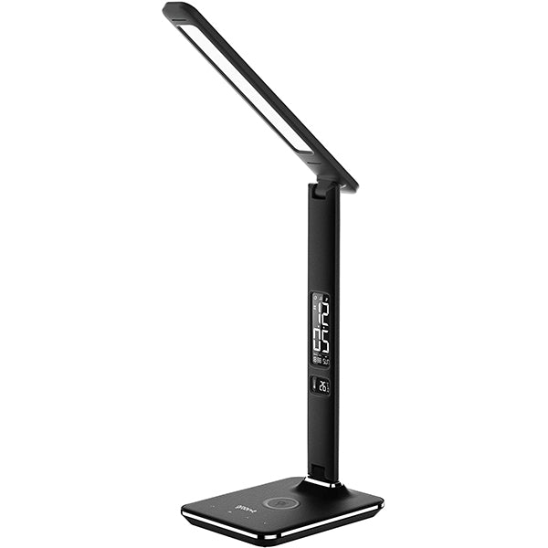 Groov-e GVWC04BK ARES LED Desk Lamp with Wireless Charging Pad & Clock - Black - Zhivago Gifts